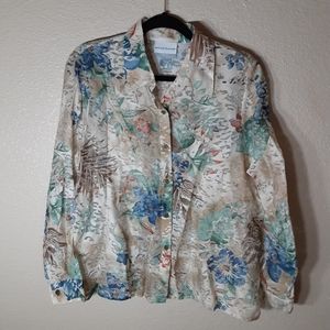 Alfred Dunner Floral Print Blouse Size 14P